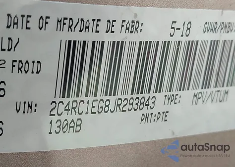 2018 Chrysler Pacifica Touring-L Plus из США, поврежденный, VIN 2C4RC1EG8JR293843